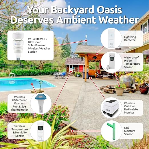 Ambient Weather WS-4000 Solar Powered UltraSonic Wi-Fi Weather Station