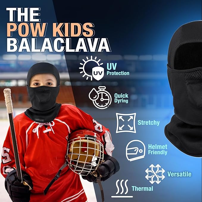 Kids Balaclava Windproof Ski Mask for Boy Girl (with Breathable Holes), Winter Hat Ski Mask for Cold Weather for Skiing