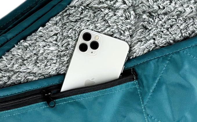 DOWN UNDER OUTDOORS Large Waterproof Windproof Extra Thick 350 GSM Quilted Fleece, or Sherpa Stadium Blanket