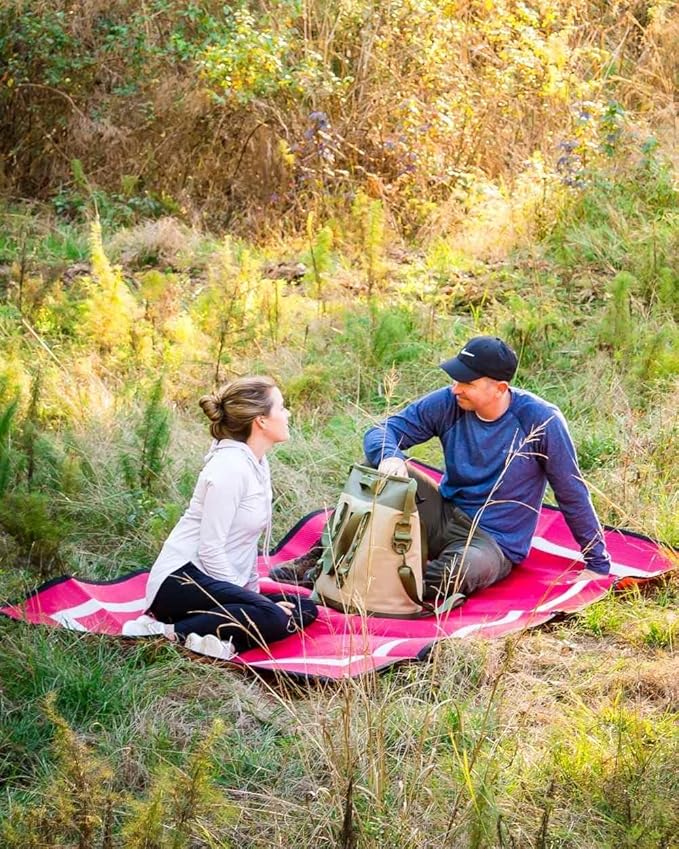 5x7 Red Outdoor RV Mat – Extra Thick 5mm Recycled Polypropylene Rug – Heavy-Duty, Waterproof, Reversible – Luxury Outdoor Rug for Camping, Patio, Beach (Red NO Carry Bag, 5'x7')