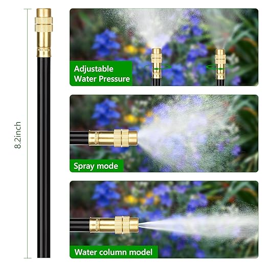 80Ft Drip Irrigation System for Garden – 360° Bendable Automatic Watering Kit with 18 Adjustable Nozzles, Misting Hose for Greenhouse, Lawn, Yard & Plants (80 FT)