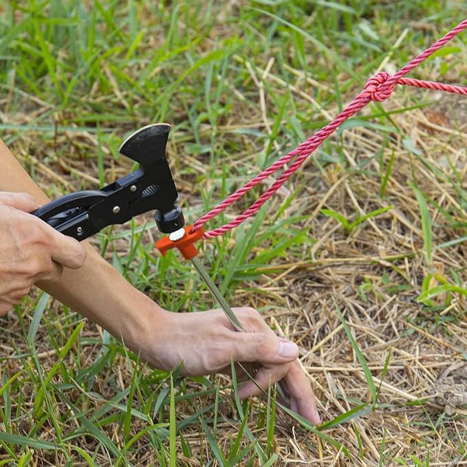 Tent Stakes, 10PCS Heavy Metal Tent Pegs, Professional Camping Tools for Outdoor Trips, Suitable for Strong Winds and Various Ground Tent Pegs, Designed for Camping (10, Red)
