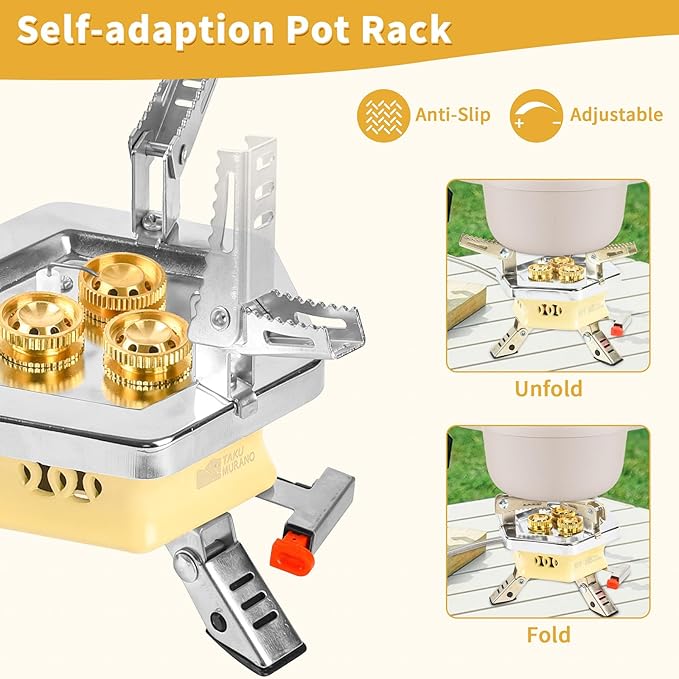 11800W Portable Windproof Camping Stove - Lightweight Collapsible Backpacking Stove with EVA Box for Outdoor Cooking, Hiking, Camping & Picnics
