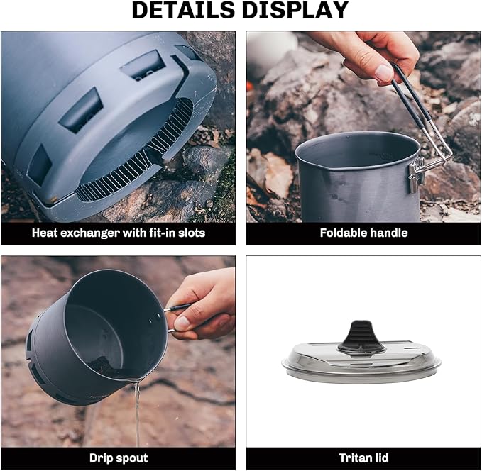 Fire-Maple Petrel Ultralight Pot- High Efficiency Aluminum Camping and Backpacking Pot with Heat-Proof Handle, Portable and Compact