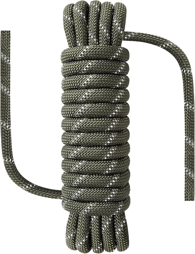 1/2 in x 16 ft Boat Marine Rope for Canyoneering, Floating, Fishing, Rafting, Camping, Hiking, Hunting, Anchor, Arborist Tree, Rafting, Rescue, Knotting Practice Nylon/Polyester Arm Green