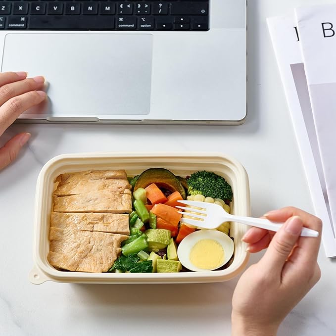 FOCUSLINE 2000 Pack White Plastic Forks Bulk, Heat Resistant Disposable Forks, Plastic Silverware for Take out Restaurants, Parties, Picnics, Travel & Any Events