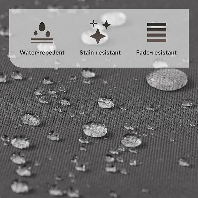 PNP FKJP 2 Pack Outdoor Chair Cushion 20" X 20" X 4", Waterproof Outdoor Seat Cushions with Non-Skid Ties,Dark Gray (Cushion + Cover)