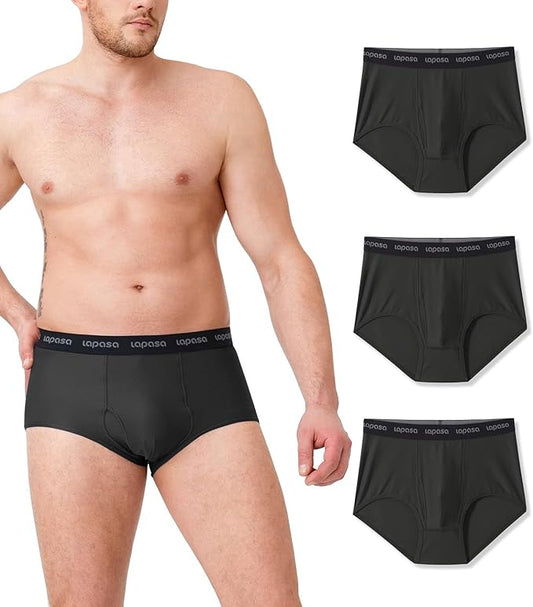 LAPASA Men's Quick Dry Travel Underwear, Terraversal Series Mesh Breathable Trunks/Boxer Briefs/Boxers (2 & 3 Packs)