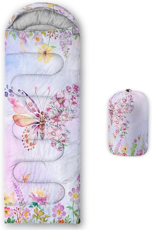 QOOMO Camping Sleeping Bags,3 Season Warm & Cool Weather,Lightweight,Waterproof Sleeping Bags for Adults & Kids,Traveling,and Outdoors,Camping Gear Equipment