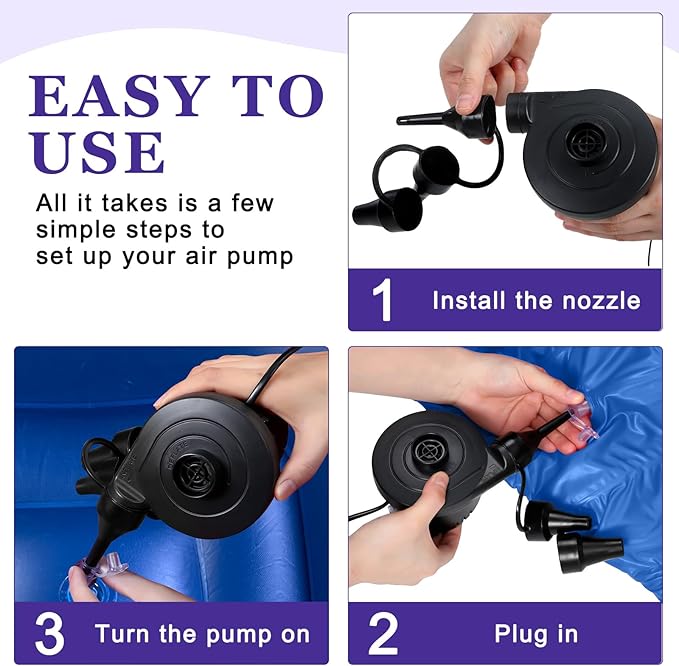 Realspring 12 Pcs Bean Bag Chairs for Adults Inflatable Chairs with Electric Air Pump,Blow up Couch Folding Portable Inflatable Couch Lazy Sofa for Reading Living Room Camping (Blue,Red,Coffee)