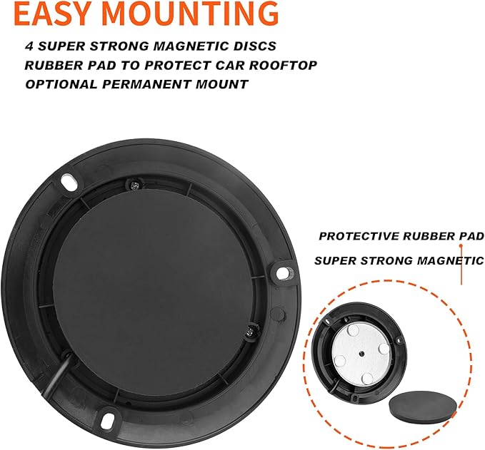 Green Led Emergency Strobe Beacon Lights with Magnetic Mount and 8 Flash Models Warning Safety Flashing Rooftop Signal Lamps for Vehicles Forklift Truck Tractor Golf (24-LED 12V-24V)