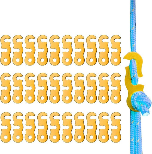 30Pcs Guyline Tensioner Aluminum Alloy Guy Line Cord Adjusters Tent Rope Tensioners Paracord Tensioner for Outdoor Tent Camping Hiking Accessories