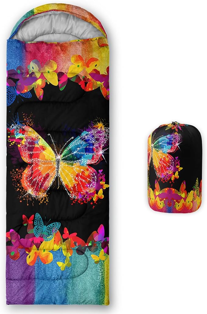 QOOMO Camping Sleeping Bags,3 Season Warm & Cool Weather,Lightweight,Waterproof Sleeping Bags for Adults & Kids,Traveling,and Outdoors,Camping Gear Equipment