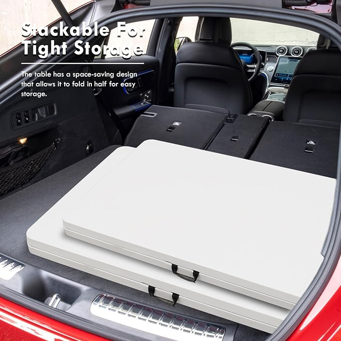 8Ft Folding Table,Sturdy Outdoor Folding Table, Perfect for Camping Picnics Parties Durable Foldable Table with Easy Setup Ideal Portable Folding Tables for Indoor & Outdoor Use