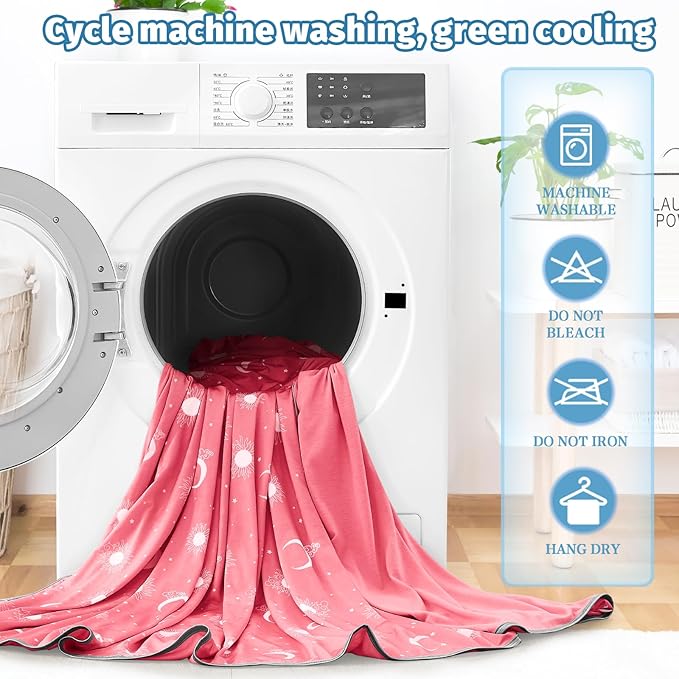 inhand Cooling Blanket Twin Size (60"x80") - Cooled Blankets for Hot Sleepers Lightweight Breathable Summer Blanket for Sleeping Night Sweats to Keep Cool in The Heat -Peach Pink