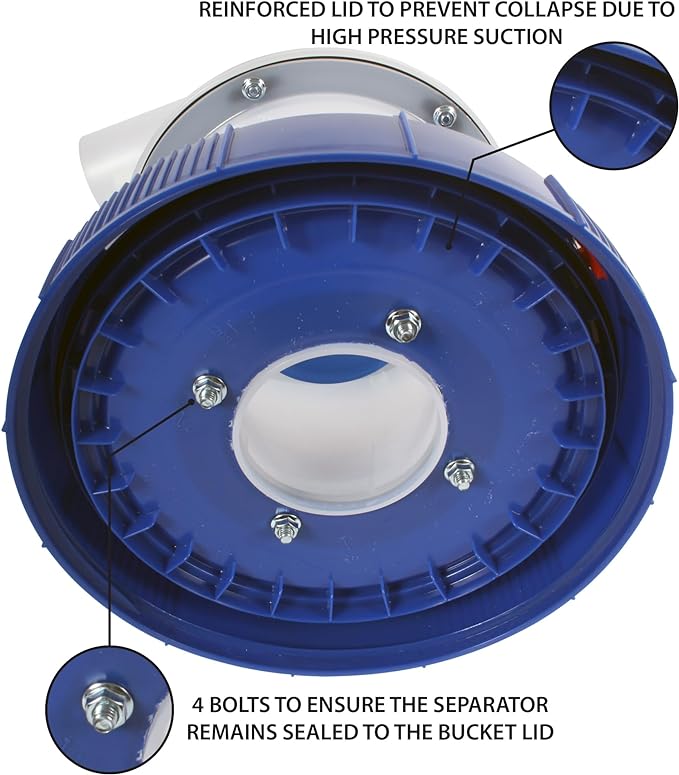 Assembled Quick Click Dust Separator with 5 Gallon Locking Collection Bin and Quick Click Power Tool Adapter Set with 10 Ft. Hose