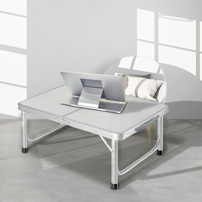 RedSwing Small Folding Table 2 Feet, Small Foldable Table Adjustable Height, Lightweight Portable Aluminum Camping Table, 3 Heights, 23in x 15 in x 10 in