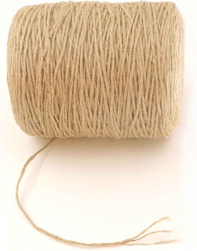 2mm x 2000 Feet Natural Jute Rope, Twine for Gardening Tomato Climbing Plant Tie Floristry Crafts Gift Wrapping Packing Decor