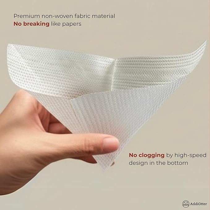 Pour-over Coffee Set for Home/Outdoor Adventures, Includes 80 Disposable Fabric Filters & 1 Dripper, Brew for 1-2 Cups, Enhanced Extraction Filters for Brewing Smooth & Flavorful Coffees