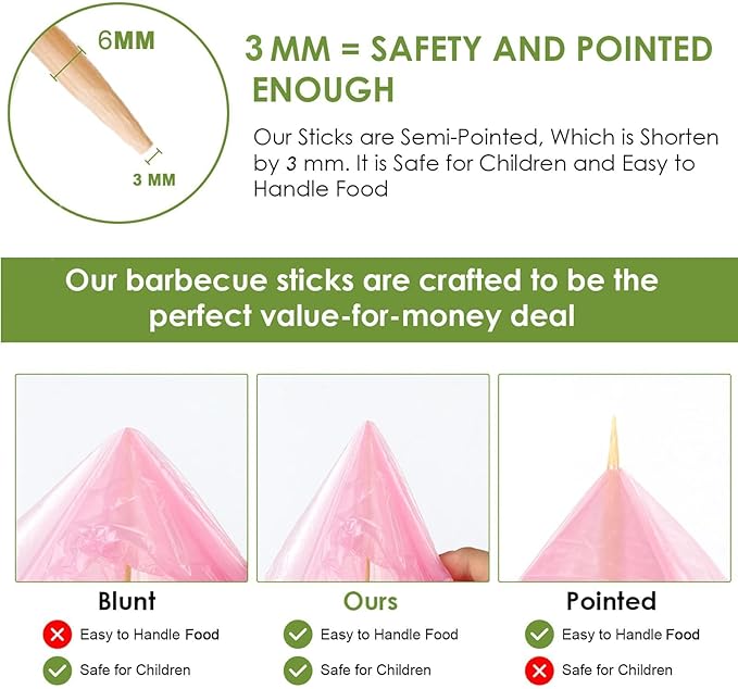 240 PCS Bamboo Marshmallow Roasting Sticks, SMores Skewers, Extra Long 25 Inch Heavy Duty 6mm Thick Wooden SMores Sticks for Open Fire Pits Roaster Barbecue Hot Dog Camping Kebab Sausage Plant Support