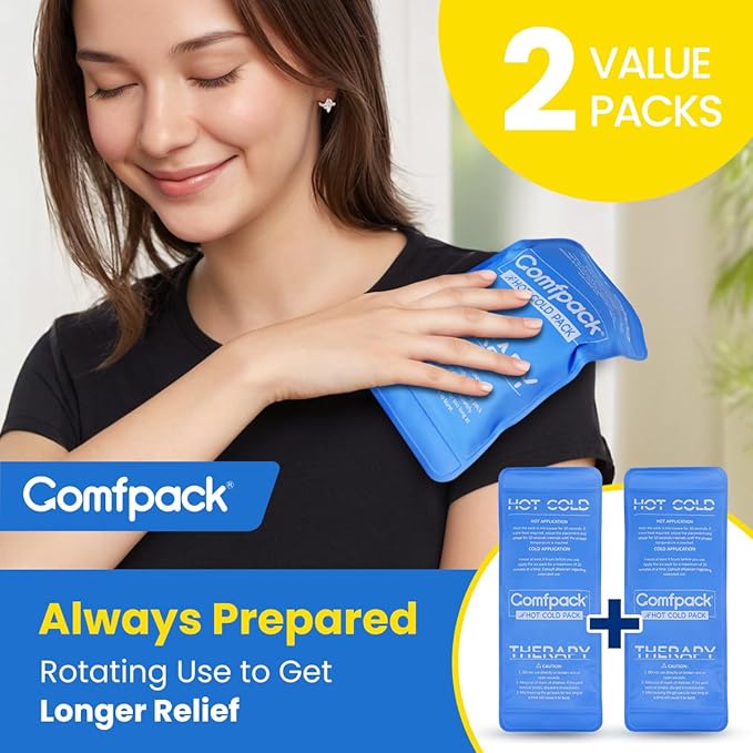 Soft Ice Packs for Sports Injuries, Long Lasting Multipurpose Gel Ice Pack with Dual Temperatures for Muscle Pain Relief & Strains, Handheld Design Cold Pack for Head, Shoulder, Knee, Ankle