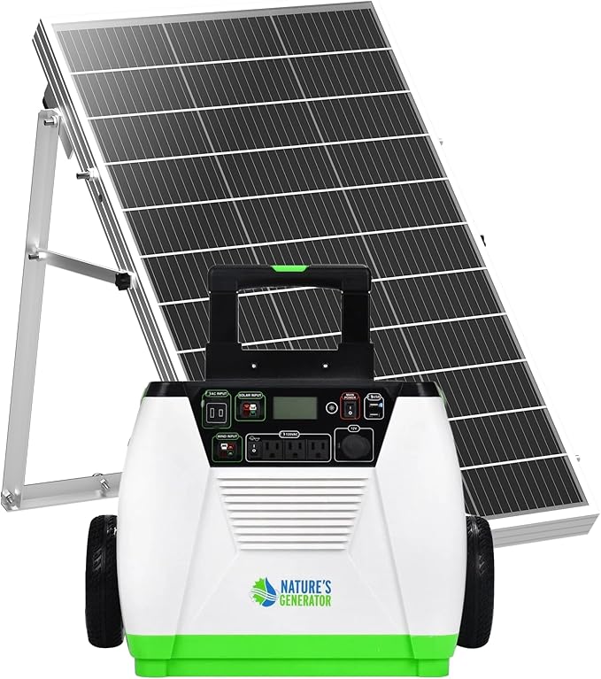 Nature's Generator Gold System 1800W Solar & Wind Powered Pure Sine Wave Generator + 100W Solar Panel