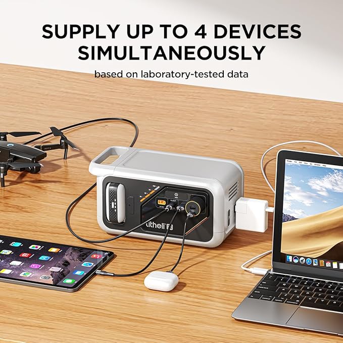 Litheli 218 Series Portable Solar Generator Power Station 216Wh With 200W AC Outlet, 0-95% in 50Min, Generator for Home Use Outdoor Emergency RV Van With 100W Solar Panel