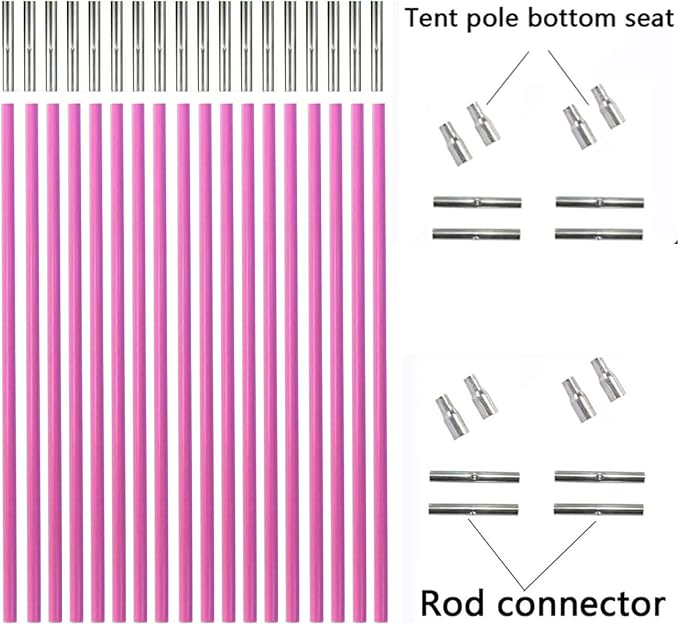 DIY Tent Pole, Replacement Tent Pole, Greenhouse Hoops,Telescopic Rod,Long Approximately 52ft, Diameter - 6.5mm,36 Pack, for Hiking Camping Backpacking Tent