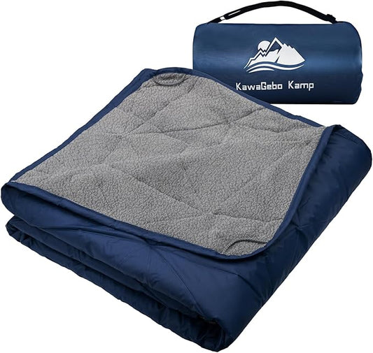 Outdoor Waterproof Blanket, Foldable Fleece Stadium Blanket for Outdoor Sports Event, Camping, Concerts, Car, Pet, Picnics - Windproof, Wearable, Machine Washable 80" x 58"