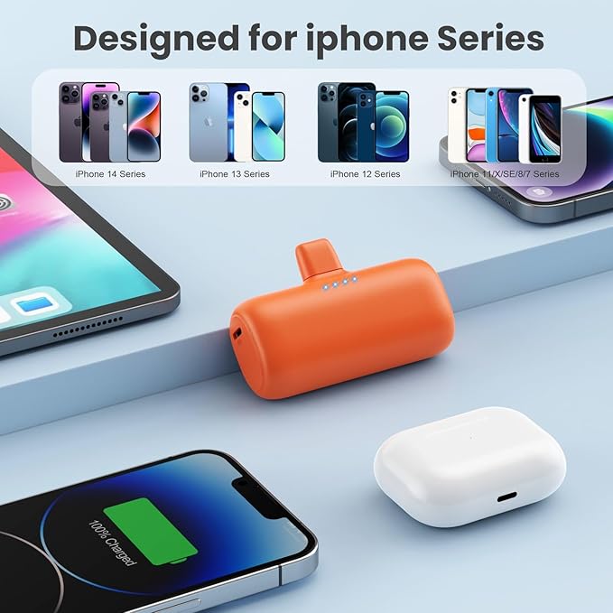 [2 Pack]Portable Charger for iPhone,5200mAh Mini Power Bank 20W PD Fast Charging Battery Pack,Portable Phone Charger Compatible With iPhone 14/14 Pro Max/13/13 Pro Max/12/12 Mini/11Pro/XS Max/XR/8/7/6