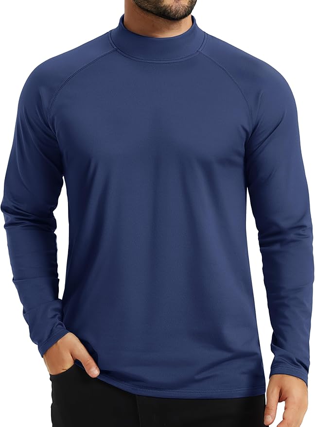 TACVASEN Mens Thermal Fleece Shirt Mock Turtle Neck Base Layer Long Sleeve Athletic Warm Undershirt Winter Running Tops