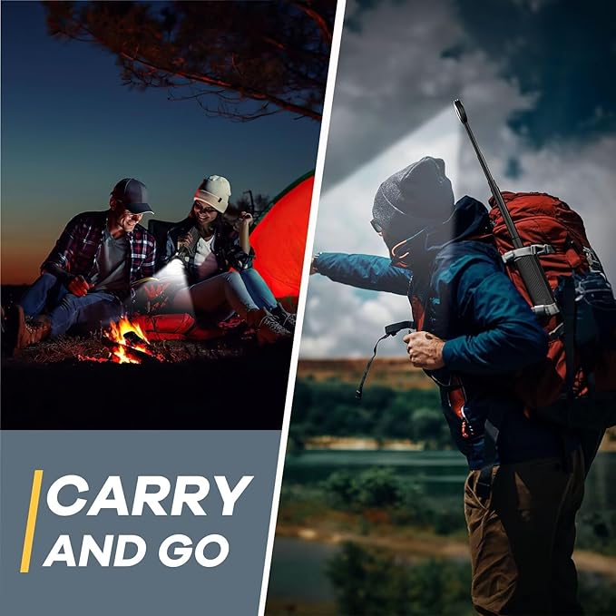 BIAT Telescopic Camping Light 1PCS, Camping Lantern Rechargeable, Led Work Light with Stand Battery Powered 10800mah, Portable Camping Lamp and Flashlight, Camping Lights for Hiking, Camping, Fishing