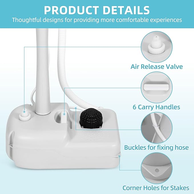 YITAMOTOR Portable Sink 17L Camping Hand Washing Station with Wash Basin Stand and Carry Bag, Wheels, Towel Holder, Soap Dispenser, for Outdoor, Travel, Boat, Gather, Worksite, Garden