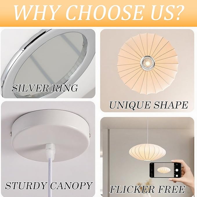 24 Inch Large White Pendant Light,Art Deco Bubble Lamp,Rustic Kitchen Island Pendant Lighting,Farmhouse Style Hanging Light for Hallway Office