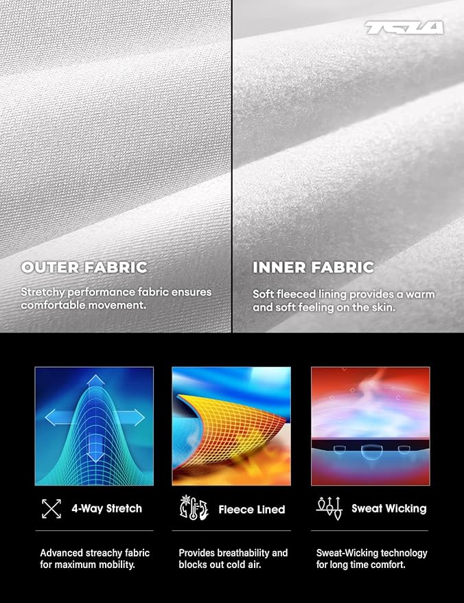 TSLA Men's Thermal Underwear Set, Microfiber Soft Fleece Lined Long Johns, Winter Warm Base Layer Top & Bottom