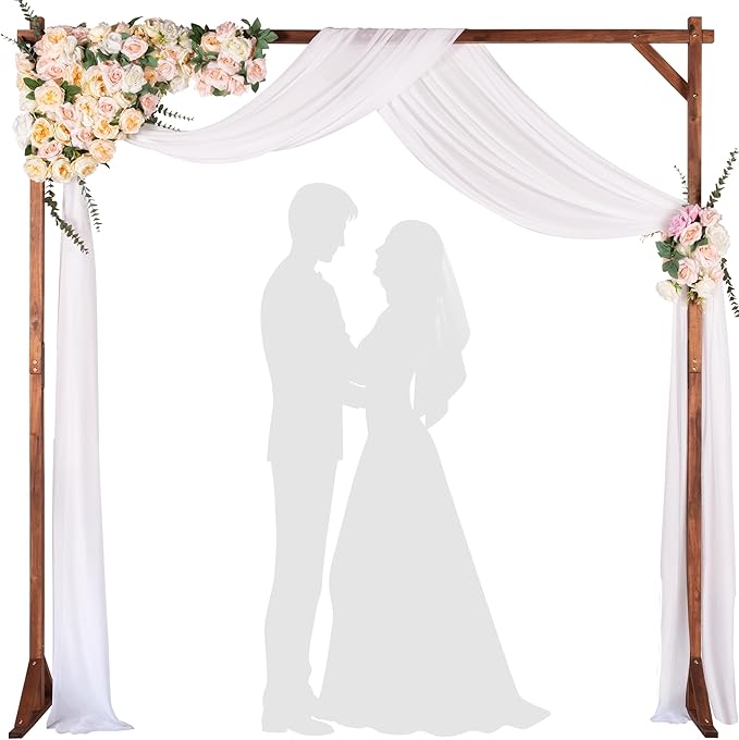IDZO 7.2FT Wooden Wedding Arch Stand – Acacia Wood Garden Arch, Wedding Backdrop, Ceremony Arbor for Outdoor & Indoor Events, Supports Floral, Fabric, Balloon & Lamp Decorations for Wedding Arches