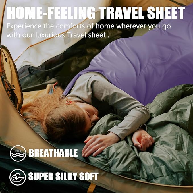 Frelaxy Ultralight Sleeping Bag Liner - Lighter & Compact, 3 Sizes Travel Sheets & Adult Sleep Sack, Comfy Breathable & Cooling & Silky Soft, Quick-Drying, for Backpacking, Hotel, Camping, Hostels