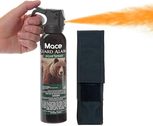 Mace Bear Spray - Guard Alaska Bear Deterrent & Self Defense Spray, 9.17 oz, 20ft Effective Range Up to 40ft, EPA Registered, Max Strength 20% OC, Great for Hiking, Camping, Hunting