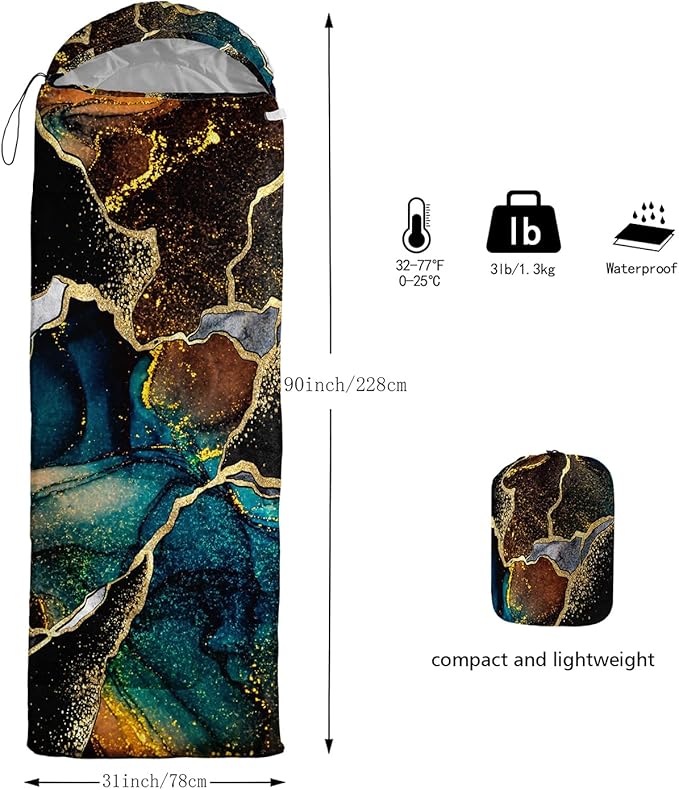 Sleeping Bags for Adults and Kids Backpacking Camping Sleeping Bags for Girls and Boys Lightweight Waterproof Cold/Warm 3-Season