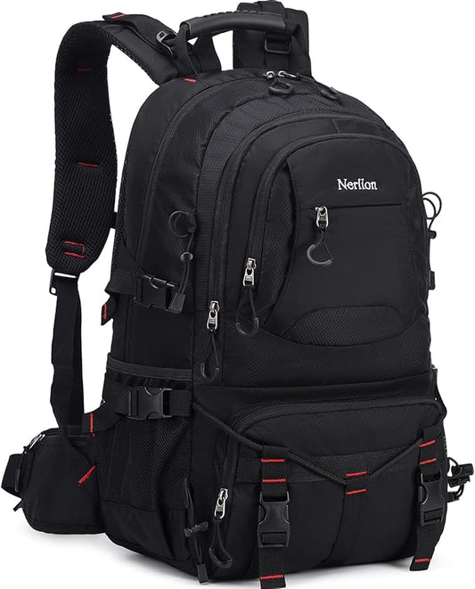 Nerlion 40L Hiking Backpack Travel Backpack for Men Women Camping Waterproof Outdoor Hiking Daypack Lightweight Backpack (Black)