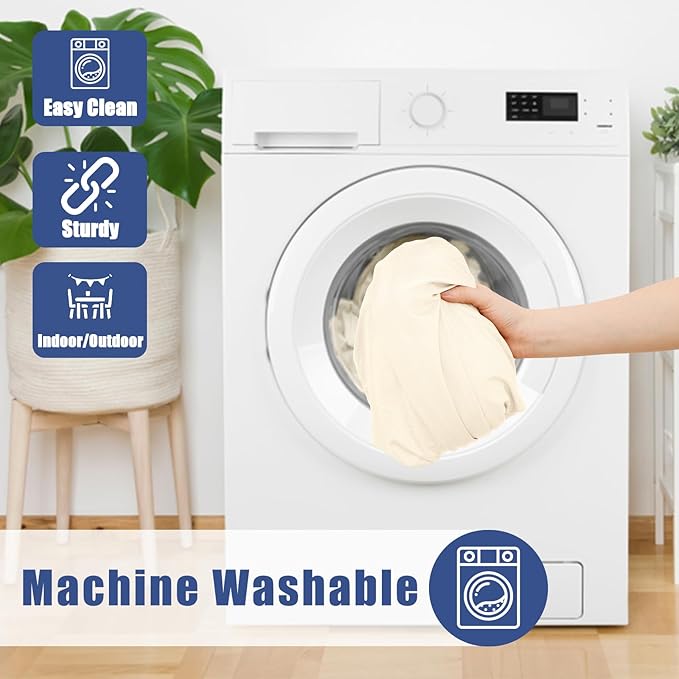 Spandex Picnic Table Cloth 2 Pack, Elastic Fitted Tablecloths for 5 Foot Rectangle Tables, Stretch Washable Patio Table Cover for Outdoor, Camping, Banquet and Parties (Champagne, 30"x60")