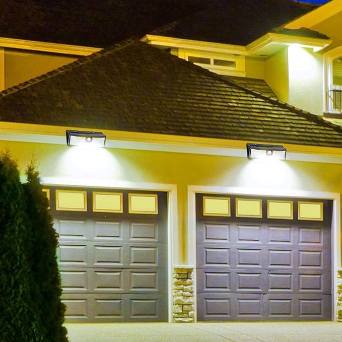 Aootek Solar Lights Outdoor 182 LEDs 2500Lm Solar Motion Sensor Lights IP65 Waterpro of with Wide Anglefor Patio Garden Garage Yard Front Door(2pack)