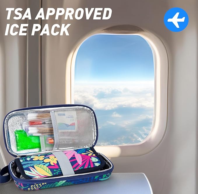 YOUSHARES TSA Approved Ice Packs for Insulin Cooler Travel Case - Reusable Small Freezer Packs for Medications, (4 Pcs, Green)