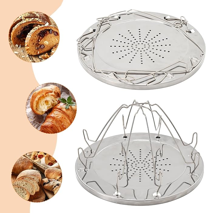 Camping Toaster 4-Slice with Oven Mitts & Butter Knife - Folding Stainless Steel Camp Stove Toaster for Gas Stove Top, Compact for Picnic, Hiking, Backyard