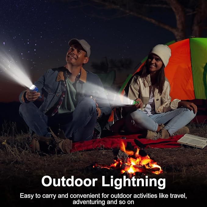 Treela 36 Pcs Hand Crank Flashlights Operation Christmas Items Bulk Squeeze Flashlight No Battery Required Torchlight 3 Powered Charging for Emergency(Green, Gray, Blue, Red)