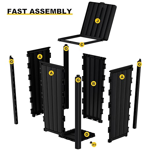 Vixzen 36 Gallon Kitchen Trash Can with Lid,Outdoor Waterproof Resin Waste Bin,Lightweight,Sturdy Garbage Bin for Patio,Kitchen,Backyard，Black