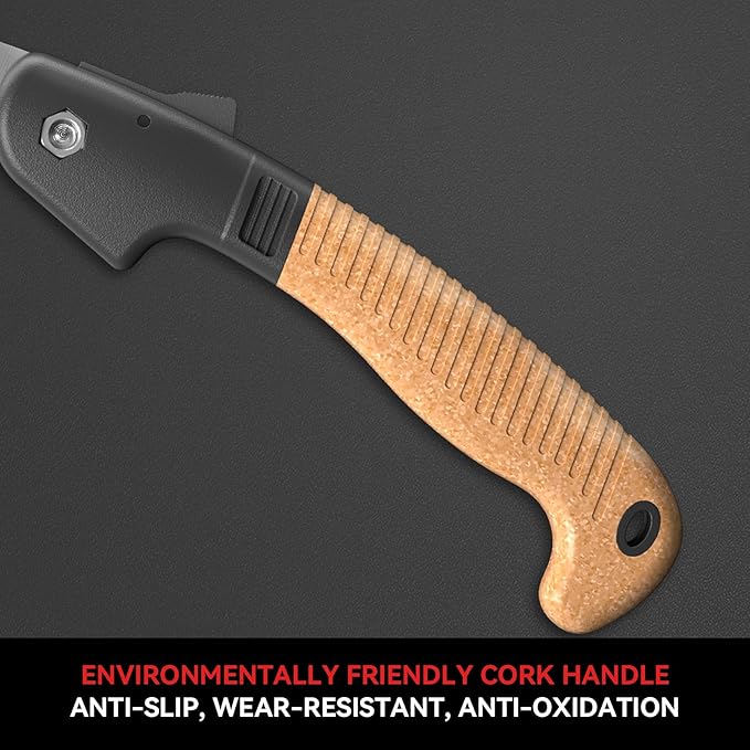 FLORA GUARD 7.7-Inch Folding Hand Saw, Camping/Pruning Saw with Rugged Professional Folding Razor Tooth Sharp Blade Solid Grip (Brown)