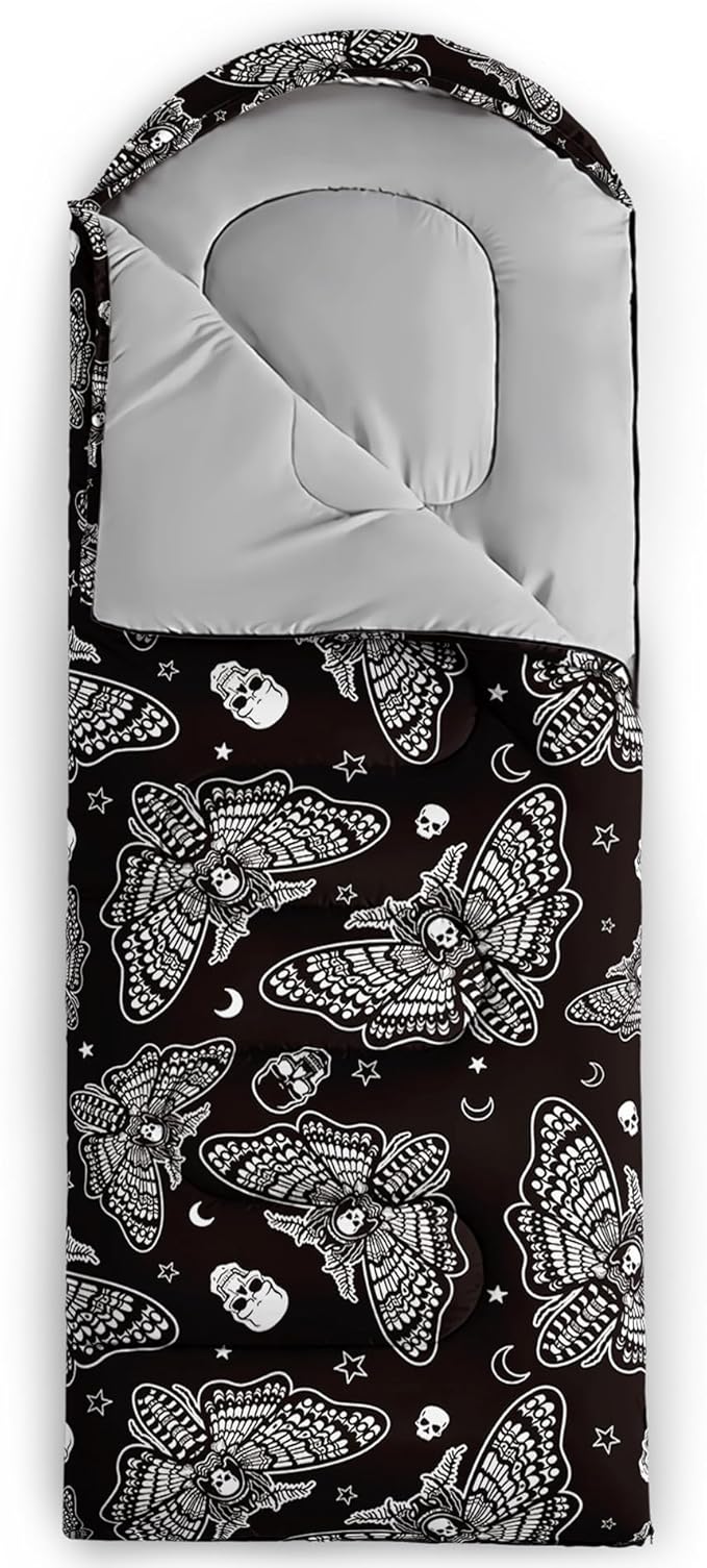 QOOMO Camping Sleeping Bags,3 Season Warm & Cool Weather,Lightweight,Waterproof Sleeping Bags for Adults & Kids,Traveling,and Outdoors,Camping Gear Equipment