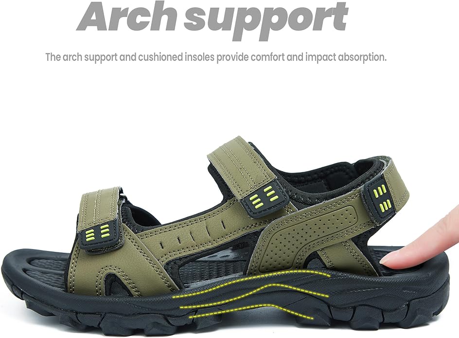 Men's Sandals Open Toe Water Sandals,Athletic and Outdoor Hiking Sandal Waterproof Lightweight with Adjustable Strap