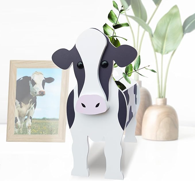Dairy Cow Planter, Pet Shape Garden Pots Plant Pots for Indoor/Outdoor Gardens Decoration, Cute, Surprise Gifts/Souvenirs for Pet Lovers